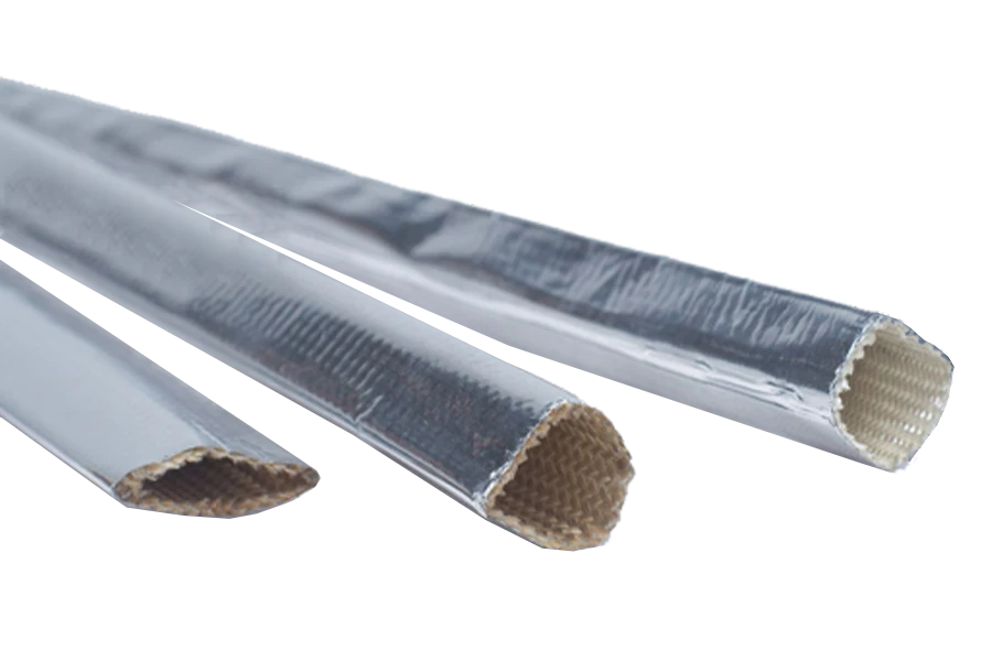 Gaine tissée en fibre de verre revêtue d'aluminium